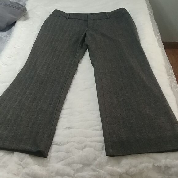 Perfect Target Mossimo Stretch Dress Pants 12 Grey with faint striping, wide leg - Picture 1 of 9